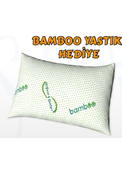 Uzunbebe 100X200 Opalin Bamboo Lüx Ortopedik Yaylı Yatak (Yastık Hediyeli)