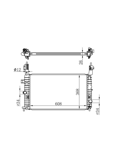 Orıs Bop146026 Motor Radyatoru 608x368x26 Merıva 1,7dtı Manuel