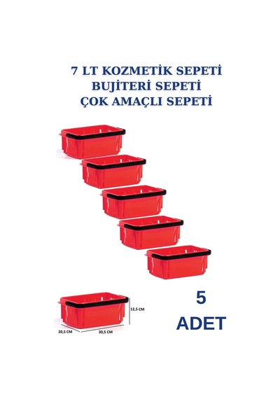 5 adet 7 Litre Kozmetik Sepeti Bijuteri Sepeti Kırtasiye Sepeti K