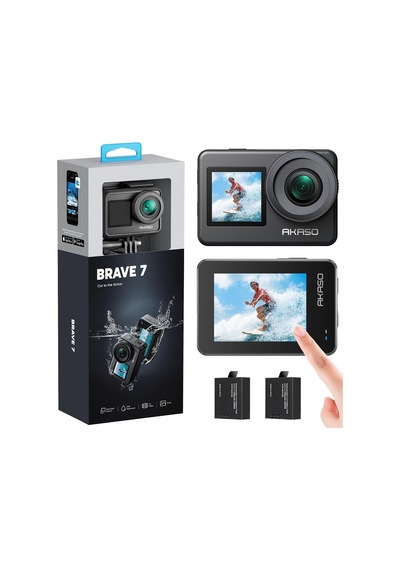 Brave 7 Aksiyon Kamerası, Ipx8 Su Geçirmez Yerel 4k 20mp Wifi Cam Dokunmatik Ekranlı Eıs 2.0 Yakınlaştırma Desteği Harici Mikrofon Ses Kontrolü Vlog Kamerası - Gri Diğer