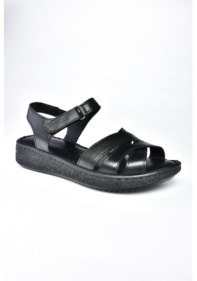 Fox Shoes P540001203 Siyah Hakiki Deri Kadın Sandalet