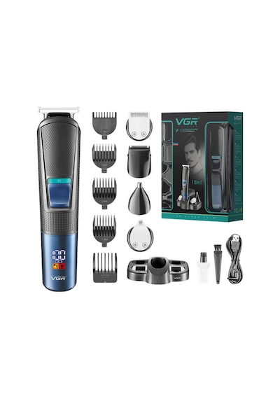 V-108 10 İn 1 Profesyonel Erkek Bakım Seti - Standlı, Led Ekranlı Saç Sakal Ve Vücut Tıraş Makinesi