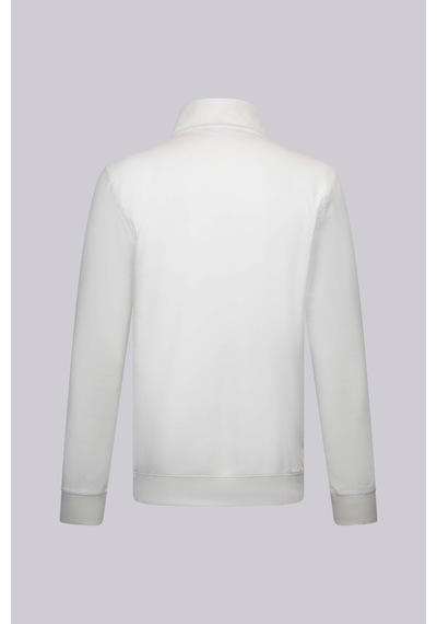 Hatemoğlu Beyaz Regular Fit Fermuarlı Yarım Balıkçı Yaka Pamuklu Sweatshirt 30243 Beyaz
