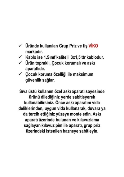 Kablo 15 Metre+3'lü Priz 15 M