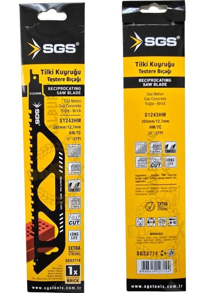 Sgs Tilki Kuyruğu Testere Bıçağı Briket-gaz Beton Ytong-tuğla - 305 Mm. - 1 Adet
