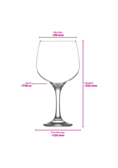 Lav Combinato Cam Kokteyl Bardağı 6'lı 730 ml