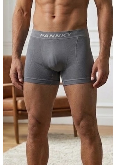 Fit Women Erkek Rahat Esnek Seamless 3 Lü Boxer Kahverengi