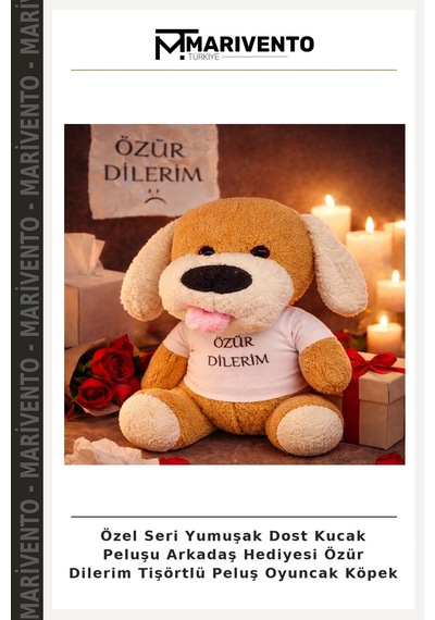 Özel Seri Yumuşak Dost Kucak Peluşu Arkadaş Hediyesi Özür Dilerim Tişörtlü Peluş Oyuncak Köpek Çok Renkli