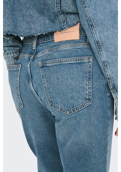Only Kadın Onlemıly Yüksek Bel Düz Kesim Jean Pantolon 15302428 Koyu Mavi Koyu Mavi