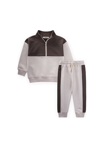 Cigit Sweatshirt Takım 2-10 Yaş Kahverengi Kahverengi