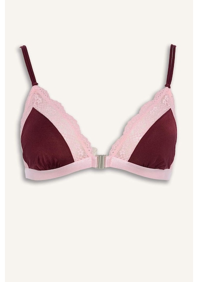 Defacto Dantel Detaylı Saten Kapsız Pedsiz Balensiz Bralet G1139ax26spbr205 Bordo-br205