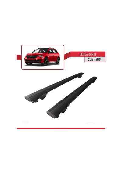 Skoda Kamiq 2019 Ve Sonrası İle Uyumlu Hook Model Anahtar Kilitli Ara Atkı Tavan Barı Siyah