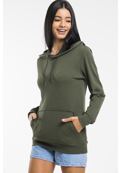 SPR21K55 Kadın Kapş. Kanguru Cepli Sweatshirt