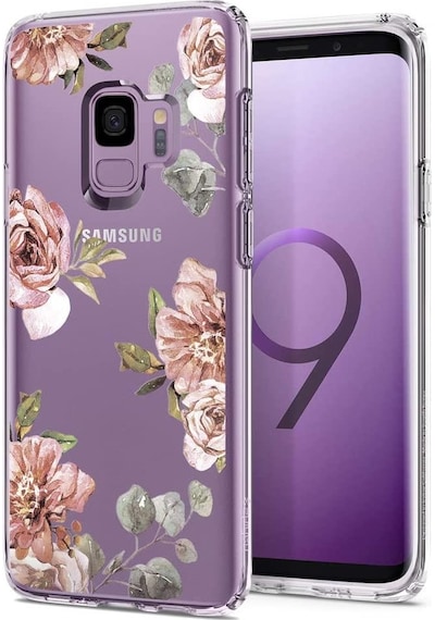 Spigen Galaxy S9 İle Uyumlu Kılıf Liquid Crystal Blossom Flower Şeffaf