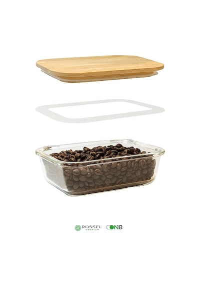 Rossel Premium Akrilik Mira 3'lü Bambu Kapak Saklama Kabı Krd-a003