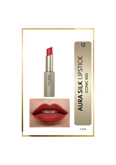 Note Aura Silk Lipstick 12 Iconic Red Kremsi Yarı Parlak Ruj - Kırmızı