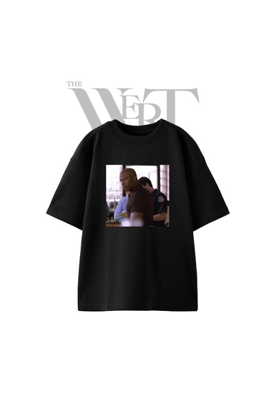 Thewert Taye Diggs Tasarım Baskılı Ünisex Siyah Oversize T-shirt