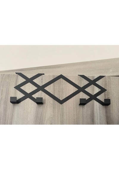 Metal Siyah Desenli Amerikan Kapı Arkası Askılık Organizer Askılık Ve Desenli Banyo Kapı Arkası