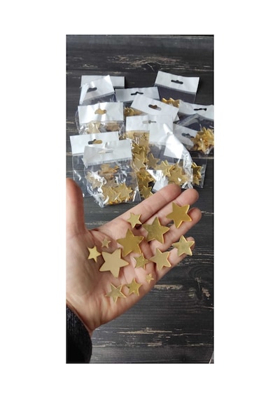 Gold Yıldız Mini Boy 1,2,3 Cm 20 Adet