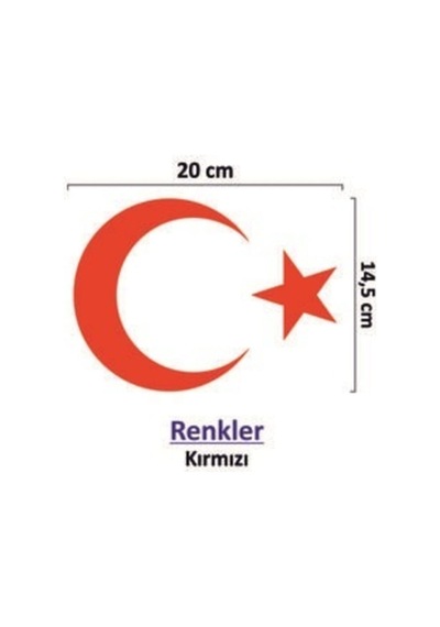 Ay Yıldız Sticker Kırmızı 20 Cm