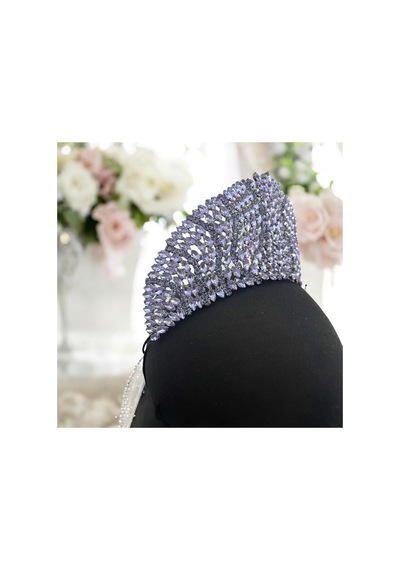 Kristal Taşlı Gelin,kına,nişan,söz,after,bride,party Taç 2 Lila - 707821387 Lila