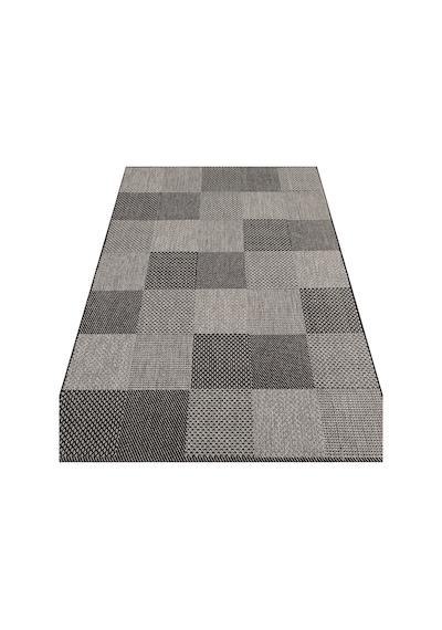 Mona Mn01 Geometrik Desenli Koyu Gri Modern Salon Halısı Hav Toz Vermez Kaymaz Tabanlı
