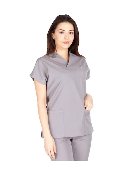 Kadın Doktor Hemşire Forması Scrubs Likralı Esnek Kumaş Hastane N (484499628)