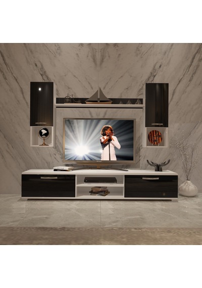 Decoraktiv Eko 5da Slm Dvd Tv Ünitesi Tv Sehpası Beyaz - Siyah