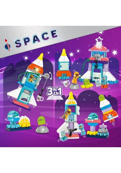 LEGO® DUPLO® 3’ü 1 Arada Uzay Mekiği Macerası 10422 3+ Eğitici Oyuncak Yapım Seti - 58 Parça