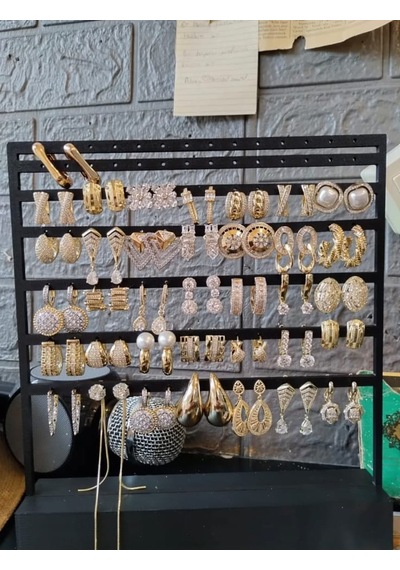 3d Baskı Küpe Standı - Küpe Organizeri, Çok Katlı Takı Standı Ve Aksesuar Düzenleyici Siyah