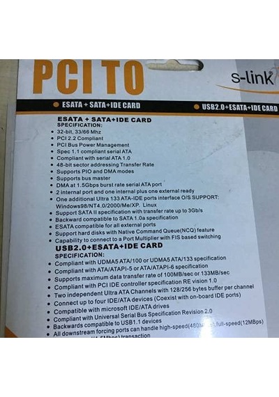 Sata Esata Ide Kart Pcı To Ide Sata Esata Pcı Combo