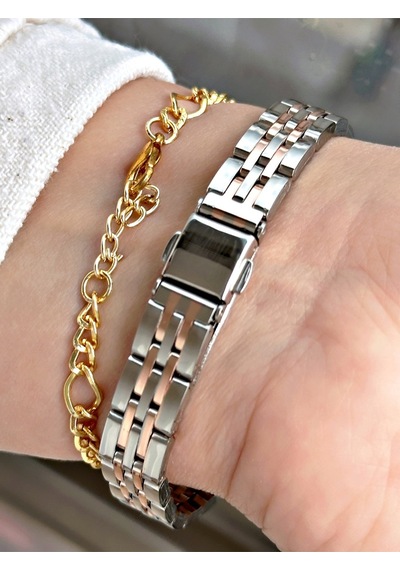 Limited Edition Metal Kordon Classic Tasarım Dikdörtgen Metal Kasa Kadın Kol Saati-bileklik Hediyeli Metalik
