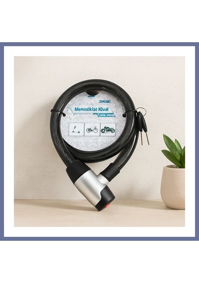 Bezos Anahtarlı Çelik Tel Bisiklet Ve Motosiklet Kilidi 24mm X 100cm Dlra Çok Renkli