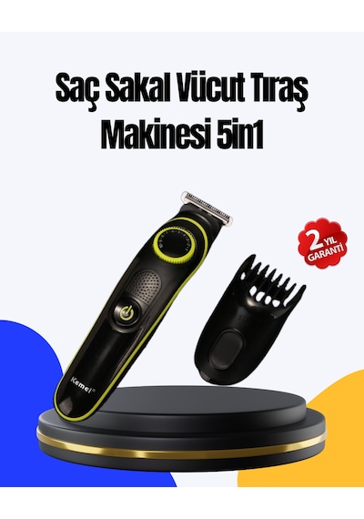 5 Başlıklı Çok Fonksiyonlu Saç Kesme Ve Sakal Düzeltme Makinesi Erkek Bakım Aleti - Lisinya 1 - 2 Saat