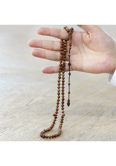Tesbihname Sistemli İstanbul Kesim Açık Kahverengi 99 Taneli Kuka Namaz Tesbihi