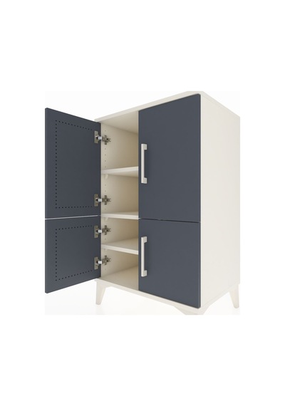 Hyperion Komodin 3 Raflı 4 Kapaklı 60x44x96 Aytaşı-antrasit Aytaşı