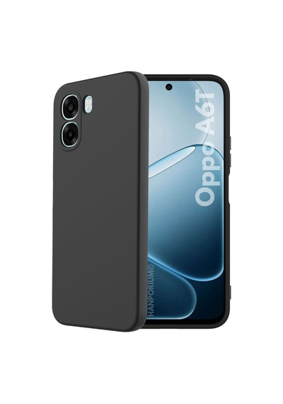 Oppo A6t Uyumlu Silikon Kılıf - Pastel Renk Tonu Kamera Korumalı Esnek Kapak - Siyah