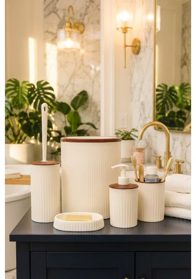 Makri Home Banyo Seti, Yuvarlak, Beyaz, Hacim: 6 Litre Beyaz