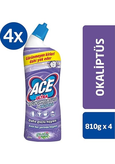 Ace Ultra Yoğun Kıvamlı Çamaşır Suyu Okaliptus 810 Gram X 4 Adet Diğer