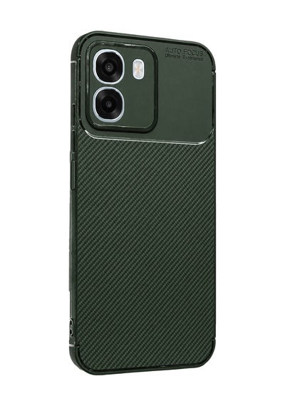 Uryport Oppo Oppo A6t 5g Auto Focus Karbon Kapak - Koyu Yeşil