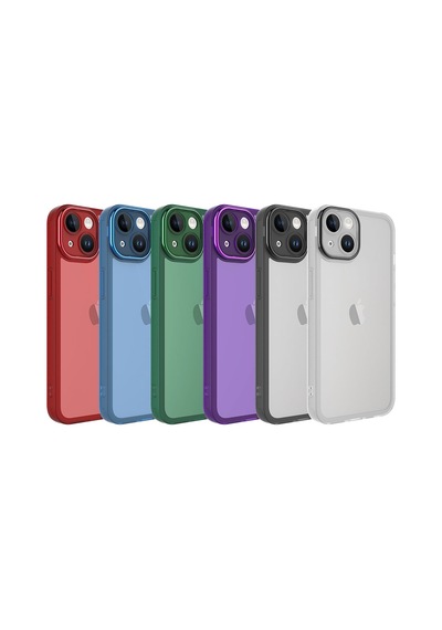 Apple Uyumlu iPhone 14 Plus Uyumlu Kamera Korumalı Transparan Zore Post Kapak-koyu Yeşil -