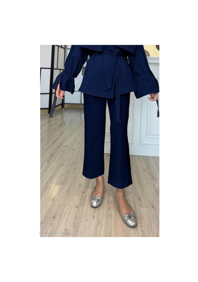 Unika Boutique Önden Dikişli Scuba Pantolon Siyah Lacivert