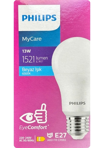 Philips 13w 100w 6500k Beyaz Işık E27 Duylu Led Ampul 2 Adet