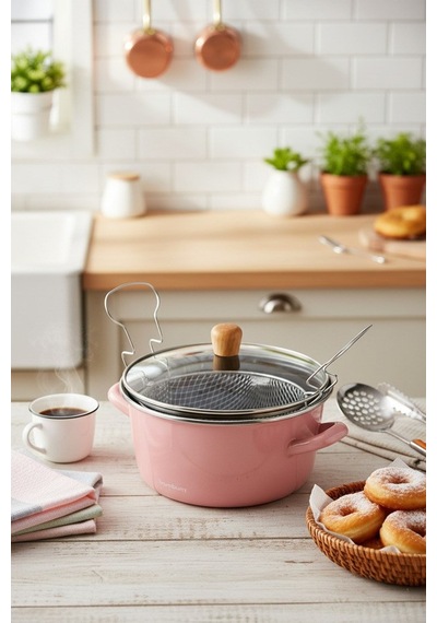 Kızartma Tenceresi Seker Pembe 22 Cm