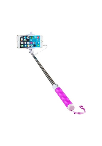 Selfie Çubuğu Kablolu Addison Ad-s33 Pembe Çok Renkli