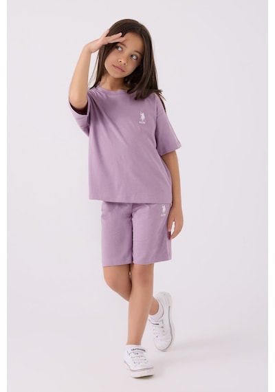 U.S. Polo Assn. U.s. Polo Assn Kız Çocuk Mor Bermuda Takım Mor