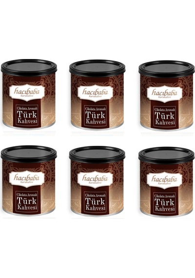 Hacıbaba Çikolata Aromalı Türk Kahvesi Teneke Kutu 100 Gr X 6 Adet Öğütülmüş