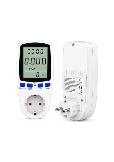 Tograt Priz Tipi Wattmetre Enerji Tüketim Ölçer Işıklı 3680w