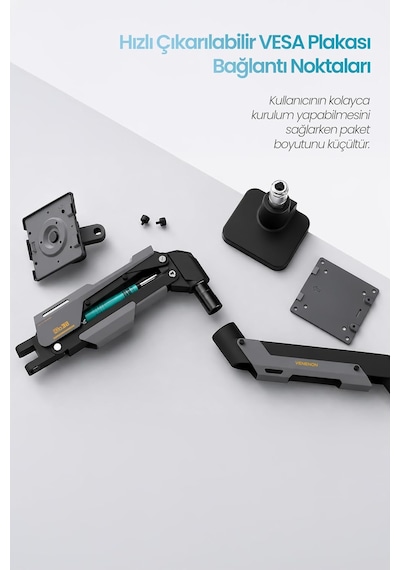 24-57 Armada Ultrawide Ekran Monitör Kolu 30 Kg Kapasiteli Vesa Uyumlu Tam Hareketli Monitör Standı
