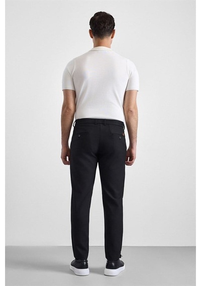 Süvari Siyah Slim Düz İnterlok Yarım Lastikli Rüzgar Geçirmez Jogger Pantolon Pn2020500744-s09